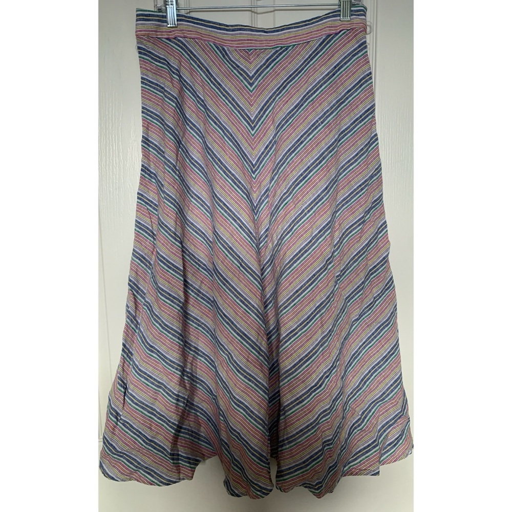 Talbots Striped Linen Skirt Women’s Size 12
